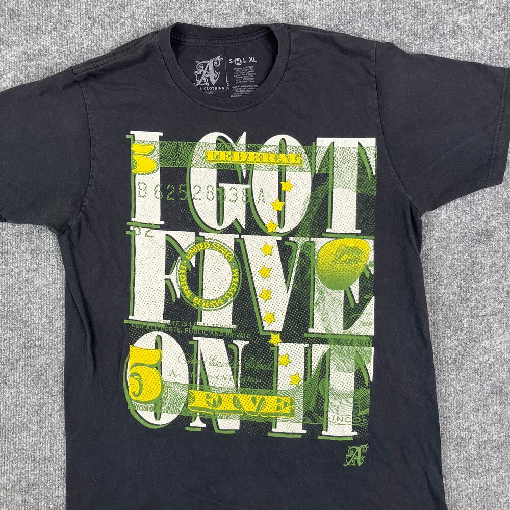 A-Lab T-Shirt‎ Mens Size XL Black I Got Five On It Graphic Streetwear Tee